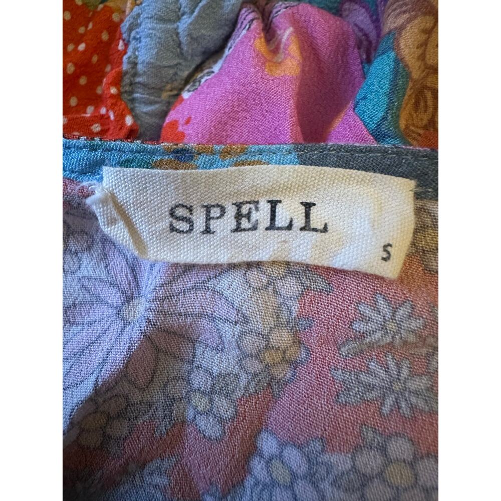 Spell & the Gypsy Bohemian Patchwork 70s Witchy Cha Cha Maxi Dress Size Small - Picture 14 of 16
